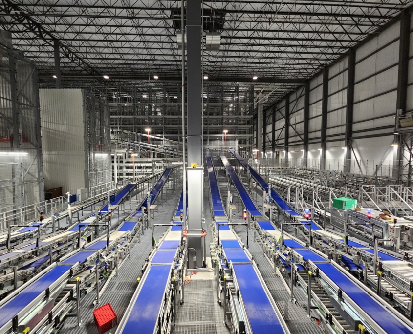 Automation inside the world's largest fully automated freezer.